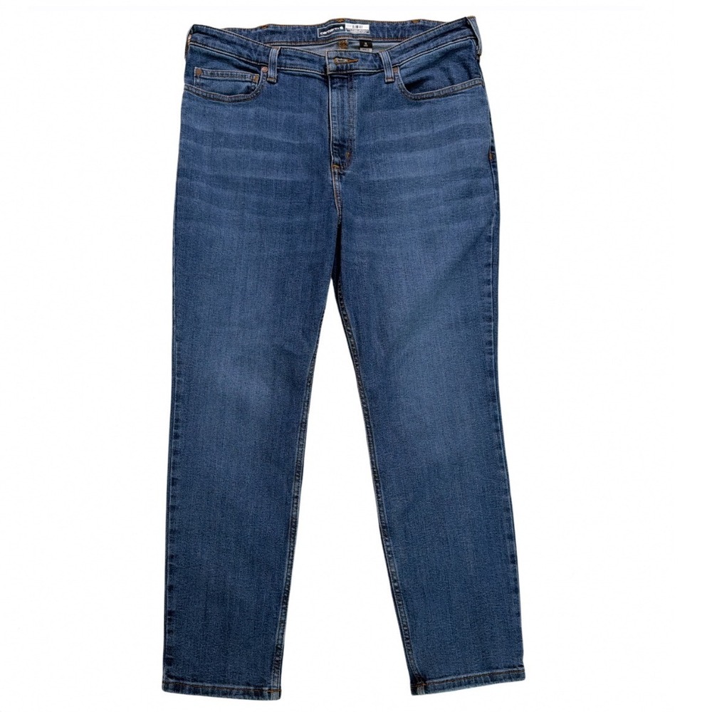 Carhartt Slim Fit Laurel Blue Jeans Women Sz 16 Short Medium Wash Straight Leg